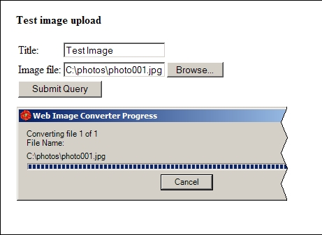 Free Image Converter resizing progress